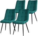ML-Design Esszimmerst&uuml;hle 4Er Set Petrol mit Stoffbezug mit R&uuml;ckenlehne