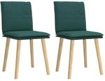 vidaXL Esszimmerst&uuml;hle 2 Stk Dunkelgr&uuml;n Stoff 4101260