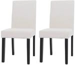 MCW Esszimmerstuhl Littau Cord 2er-Set Creme Dunkle Beine