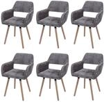 MCW Esszimmerstuhl A50 II 6er-Set Braun Stoff/Textil Chenille 465g/m&sup2;