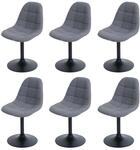 MCW Esszimmerstuhl A60 6er-Set Stoff/Textil Boucle 450g/m&sup2; Dunkelgrau