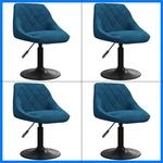 vidaXL Esszimmerst&uuml;hle 4 Stk Drehbar Blau Samt 3088795