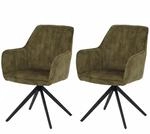 MCW 2er-Set Esszimmerstuhl L79 Drehbar Auto-Return Samt Wildleder-Optik...