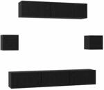 vidaXL TV-Schrankset 7-Tlg Schwarz Eichen-Optik Holzwerkstoff 3393409