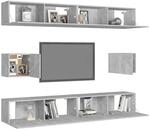 vidaXL 6-tlg. TV-Schrank-Set Betongrau Holzwerkstoff Modell 1
