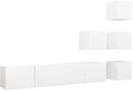 vidaXL 6-Tlg TV-Schrank-Set Wei&szlig; Holzwerkstoff 3078721