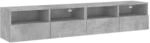vidaXL TV-Wandschr&auml;nke 2 Stk Betongrau 80x30x30 cm Holzwerkstoff 836875