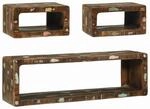 vidaXL TV-Schrankset mit Regal 3 Stk Mehrfarbig Massivholz Altholz 4104540