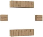 vidaXL TV-Schrankset Wandmontiert 6-Tlg Artisan-Eiche Holzwerkstoff 3393401