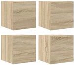 vidaXL TV-Wandschr&auml;nke 4 Stk Sonoma-Eiche 30,5x30x30 cm 804492