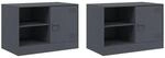 vidaXL TV-Schr&auml;nke 2 Stk Anthrazit 67x39x44 cm Stahl 841696