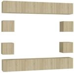vidaXL 8-Tlg TV-Schrank-Set Sonoma-Eiche Holzwerkstoff 3078964