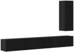 vidaXL TV-Schrank-Set 4-Tlg Schwarz Eichen-Optik 30,5 x 30 x 90 cm 3393262