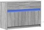 vidaXL TV-Schrank mit LED-Beleuchtung Grau Sonoma 91x34x61 cm 852185
