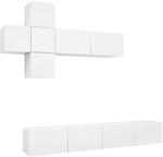vidaXL 7-Tlg TV-Schrank-Set Wei&szlig; Holzwerkstoff 3078709