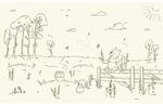 Komar Vlies Fototapete Disney Winnie the Pooh Bee At One With Nature Beige