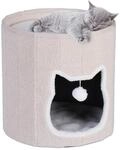 Relaxdays Katzenh&ouml;hle Polyester MDF Beige Faltbar 40 cm x 39 cm 2,3 kg