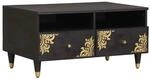 vidaXL Couchtisch Schwarz 80 x 54 x 40 cm Massivholz Mango 4018821