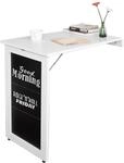 SoBuy Esstisch mit Memoboard Klapptisch Wandtisch Wei&szlig; 50x76x75cm FWT20-W