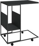 vidaXL Beistelltisch mit Rollen Schwarz 55x36x63,5 cm Holzwerkstoff