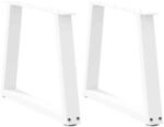 vidaXL Couchtischbeine V-Form 2 Stk Wei&szlig; 70x42-43,3 cm Stahl 4012557