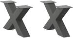 vidaXL Couchtischbeine X-Form 2 Stk Anthrazit 60x30-31 cm Stahl 4012942
