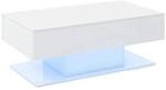 Costway Couchtisch mit Led Beleuchtung Hochglanz Kaffeetisch Wei&szlig;