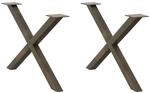 vidaXL Couchtischbeine X-Form 2 Stk Naturstahl 70x42-43 cm Stahl 4012907