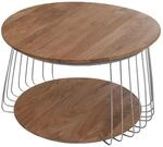 MCA Couchtisch P60 Metall MDF Rund &Oslash; 70cm Braun
