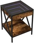 vidaXL Couchtisch mit Infinity-LED R&auml;uchereiche 40x40x49 cm 847694