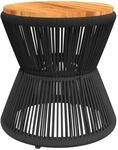 vidaXL Couchtisch mit Drahtgestell Schwarz &Oslash; 45x44 cm Akazienholz 365637