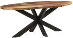 vidaXL Esstisch Oval 200x100x75 cm Altholz Massiv