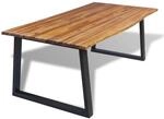 vidaXL Esstisch Akazienholz Massiv 200 x 90 cm Braun und Schwarz