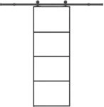 vidaXL Schiebet&uuml;r mit Beschlag 76x205 cm ESG-Glas & Aluminium 3332863