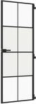 vidaXL Innent&uuml;r Schlank Schwarz 76x201,5 cm Hartglas und Aluminium 155124