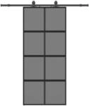 vidaXL Schiebet&uuml;r mit Beschlag Schwarz 90x205 cm Hartglas 3375836