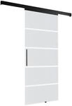 inova Glasschiebet&uuml;r Blockstreifen 900 x 2035 mm Komplettset Schwarz mit...