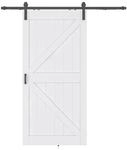 inova Holzschiebet&uuml;r Wei&szlig; 900 x 2150 mm Komplettset Schwarz mit B&uuml;gelgriff...
