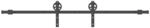 vidaXL Schiebet&uuml;rbeschlag-Set 200 cm Stahl Schwarz 4009725