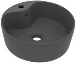 vidaXL Luxus-Waschbecken mit &Uuml;berlauf Matt Dunkelgrau 36x13 cm Keramik 147038