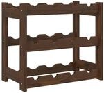 vidaXL Weinregal f&uuml;r 12 Flaschen Braun Massivholz Kiefer 43 x 25 x 38 cm