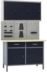 vidaXL Werkbank mit 3 Werkzeugw&auml;nden und 1 Wandschrank 3053438
