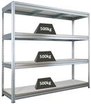 PROREGAL Schwerlastregal Dino HxBxT 180x200x60cm 4 Melamin-Ebenen 16mm Fachlast 500kg