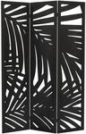 ML-Design Paravent 3-Tlg Sapporo Schwarz 170x121cm aus Paulownienholz