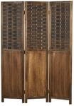 Homestyle4u 3-tlg. Paravent in Dunkelbraun 120x170 cm 2023