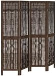 vidaXL 4 Tlg Raumteiler Dunkelbraun Massivholz Paulownia 358657
