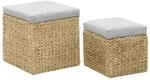 vidaXL Ottoman-Set 2 Stk. Seegras Grau