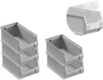SparSet 5 x Graue Sichtlagerbox 2.0 Mit Abdeckung HxBxT 7,5 x 10 x 17,5 cm 0,8 Liter