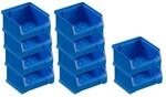 PROREGAL SparSet 10x Blaue Sichtlagerbox 1,0 HxBxT 6 x 10 x 10 cm 0,4 Liter