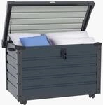 Outsunny Gartenbox mit Rollen Aufbewahrungskiste 100 x 62 x 65 cm Dunkelgrau